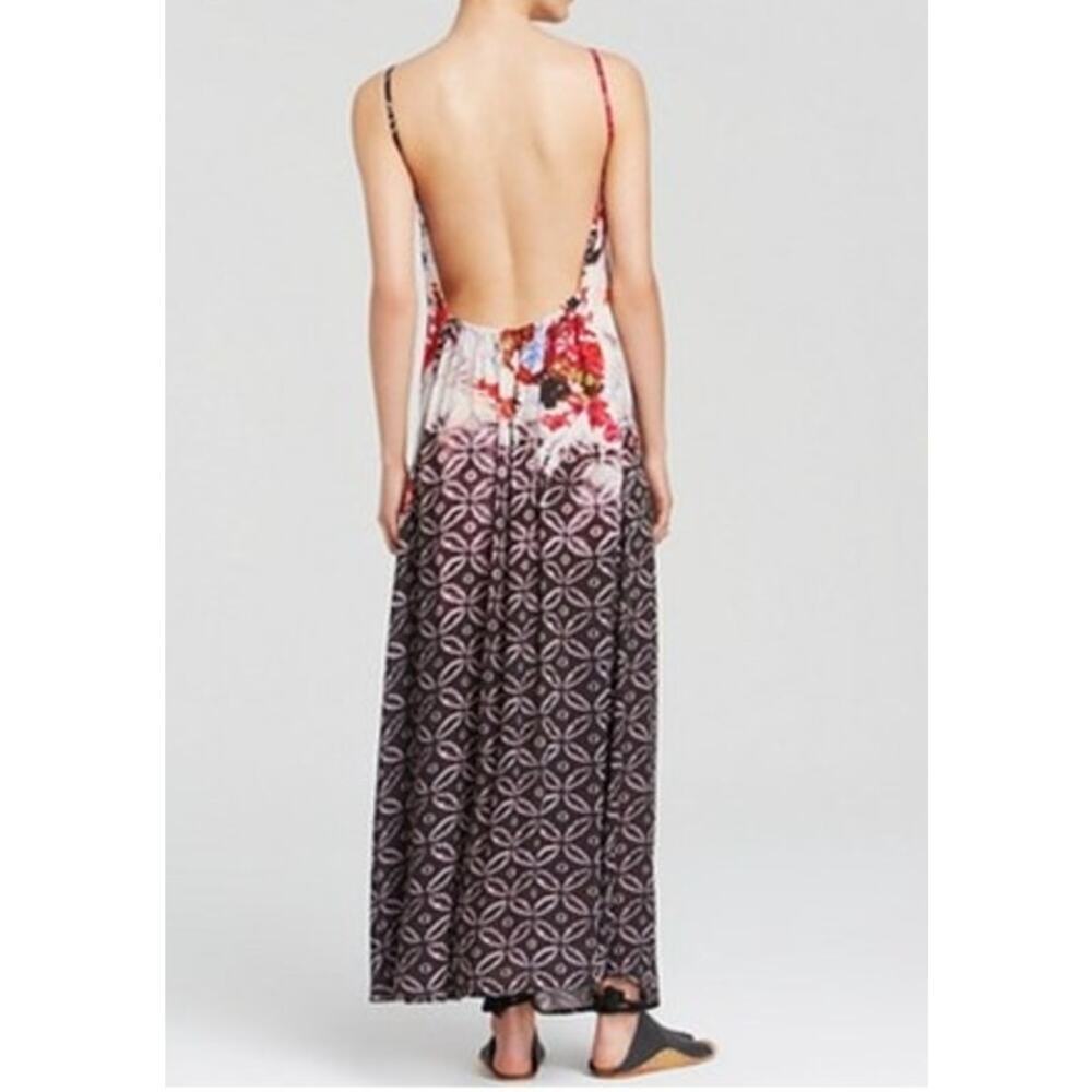 Free People Hollywood Star Hobo Open Back Nomad Print Slip Maxi Size Small - Picture 2 of 9